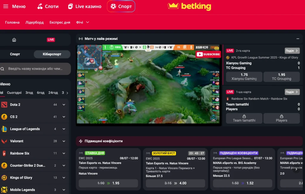 Прогнозы от БК BetKing